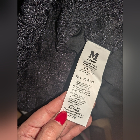 S-1. NWT M MISSONI BLACK SCOOP NECK KNITTED DRESS WITH SLIP SIZE IT 40 / US 4 - Picture 6 of 7